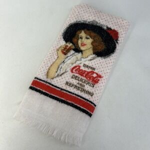 VTG '84 Coca-Cola Kitchen Towel Coke Girl Advertising Kitchen Bar Hand Retro USA